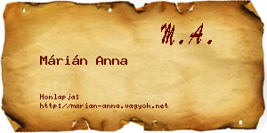 Márián Anna névjegykártya