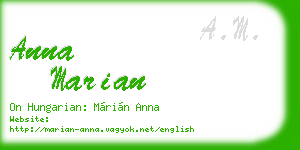 anna marian business card