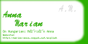 anna marian business card